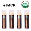 USDA Organic Lip Balm 4-Pack by Earth's Daughter - Creamy Coconut Flavor, Beeswax, Coconut Oil, Vitamin E - Best Lip Repair Chapstick for Dry Cracked Lips