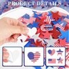 AnyDesign 500Pcs Patriotic Foam Stickers 4th of July Glitter Star American Flag Foam Decals for Kid's Arts Craft Greeting Cards Independence Day Memorial Day Party Decorations, Red Blue White