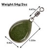 Carp Fishing Weights 2OZ Fishing Sinkers Coated Flat Pear Sinker Weight with Swivels Carp Fishing Equipment