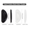 GORGECRAFT 1.5mm 24 Pairs Eyeglasses Nose Pads D-Shape Soft Silicone Adhesive Anti-Slip Air Chamber Nose Pads Grips Cushion for Plastic Frame Eyeglass Glasses Sunglasses (Transparent and Black)