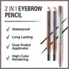 CARSLAN Natural Shaping Eyebrow Pencil, Definer Eyebrow Color, Waterproof, Longlasting, Blending Brush,02 Dark Brown & 03 Light Gray (2PCS)