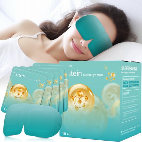 16 Packs Steam Eye Mask Lutein, Heated Eye Masks Bluebell Scent Relaxing Gifts for Women Soothing Eye Fatigue Hot Sleep Mask, Warm Eye Compress for Dry Eyes, Disposable Eye Mask for Travel Essentials