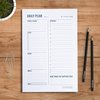 Two Tumbleweeds Daily Planner Notepad - Time Box Planner, Desktop To Do List Planning Pad with Hourly Schedule, College School Supplies - 6 x 9” - 50 Undated Sheets
