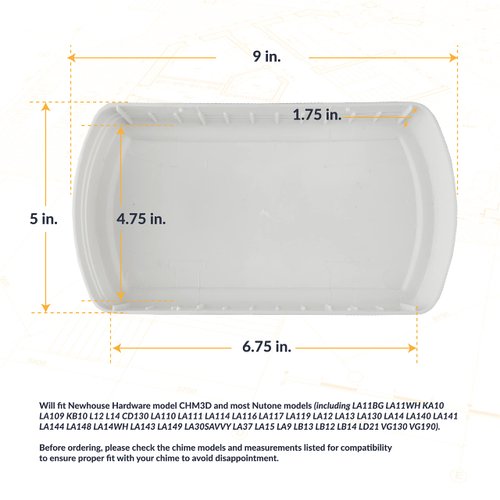 Newhouse Hardware CHIMECOVER2 Door Chime Cover Only, Fits Most Nutone Models, White