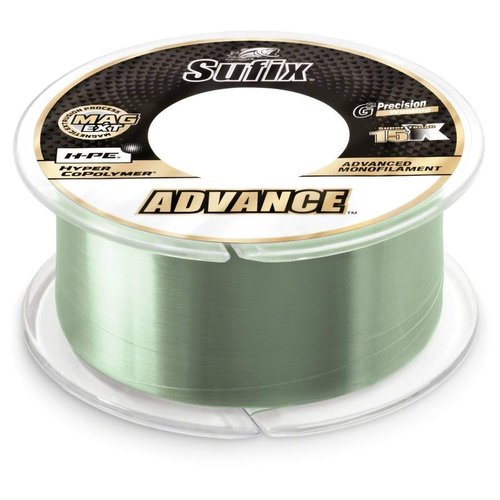 Sufix, Advance Monofilament Line, 12 lbs Tested, 014" Diameter, 330 Yards, Low Vis Green