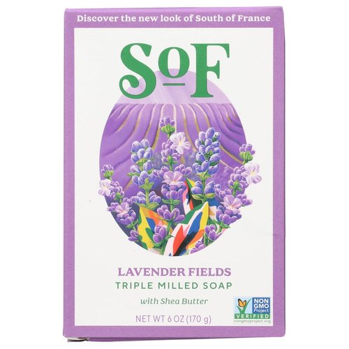 South of France French Milled Bar Soap Lavender Fields -- 6 oz by South of France