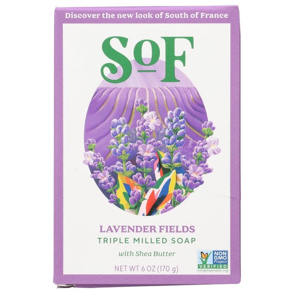 South of France French Milled Bar Soap Lavender Fields -- 6 oz by South of France