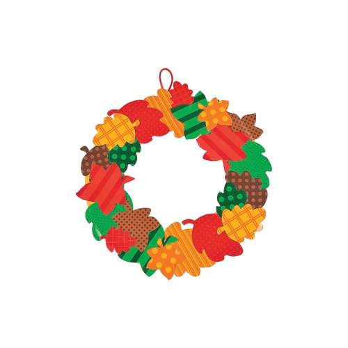 Fall Leaves Paper Wreath Craft Kit -12 - Crafts for Kids and Fun Home Activities