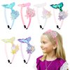 YARIEW 6 Pcs Mermaid Tail Headbands for Girls - Glitter Sequins Starfish Hair Accessories for Mermaid Party Decorations and Gifts (Set 2)