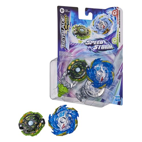 Beyblade Burst Surge Speedstorm Evo Helios Blazebringer and Jormuntor J6 Spinning Top Dual Pack - 2 Battling Game Top Toy for Kids Ages 8 and Up
