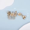 Chargances Hair Comb, Gold, 5in*2.5in, Rhinestone, Crystal, Handmade, for Bridal, Bridesmaids or Flower Girls in the Wedding, Festivals, Photography, Seaside Beach, and DIY Guarantee