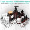 YASONIC Corner Shower Caddy, 3-Pack Adhesive Shower Caddy with Soap Holder and 12 Hooks, Rustproof Stainless Steel Bathroom Shower Organizer, No Drilling Wall Mounted Shower Rack, Brushed Silver