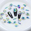 Dong ZHOU 75 Pieces DIY Nail Art Rhinestone Crystal AB Glass Rhinestone Nail Set Loose Beads Crystal Sewing On Stone Pointed Back Jewelry Rhinestone Gems Decorations for Nail Art Craft
