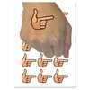 Finger Gun Hand Pointing Temporary Tattoo Water Resistant Fake Body Art Set Collection - 15 2" Tattoos (1 Sheet)