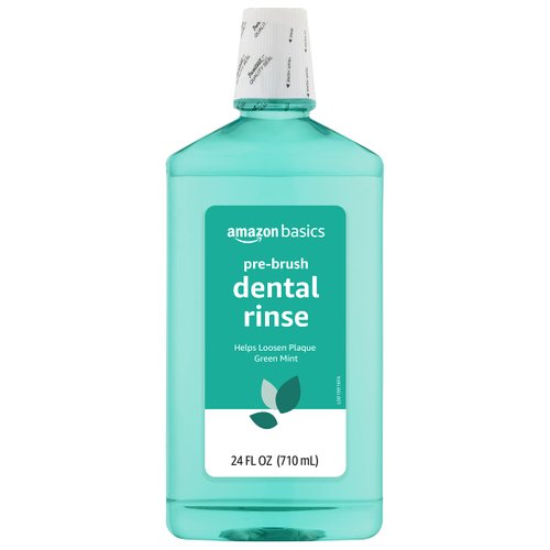 Amazon Basics Pre-Brush Dental Rinse, Green Mint, 24 Fluid Ounces, 1-Pack (Previously Solimo)