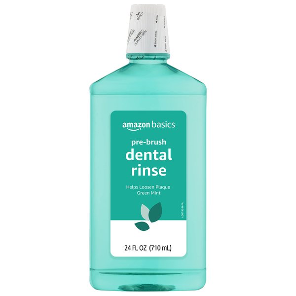 Amazon Basics Pre-Brush Dental Rinse, Green Mint, 24 Fluid Ounces, 1-Pack (Previously Solimo)