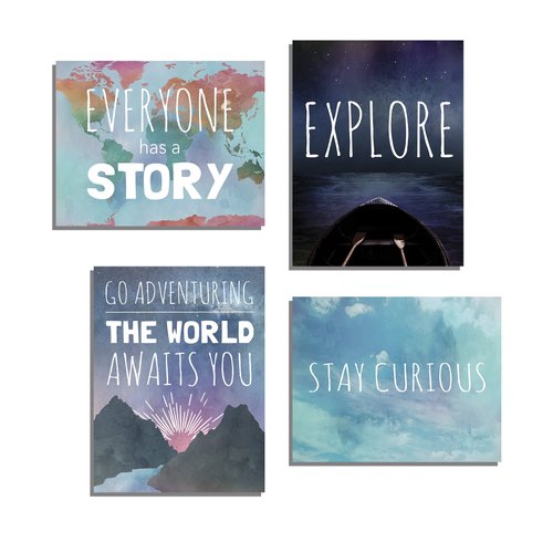 Explore Collection of Four 11x14 Wall Art Prints, Typography, Nursery Decor, Kid's Wall Art Print, Kid's Room Decor, Gender Neutral, Motivational Word Art, Inspirational Decor for Kids, Playroom Decor