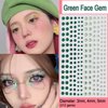 14 Pcs Peacock Butterfly Temporary Tattoos Sticker Self Adhesive Face Gems Peacock Pattern Butterfly-Shaped Face Tattoos Sticker with Green Blue Face Rhinestone Gems for Make-up Halloween Rave Party