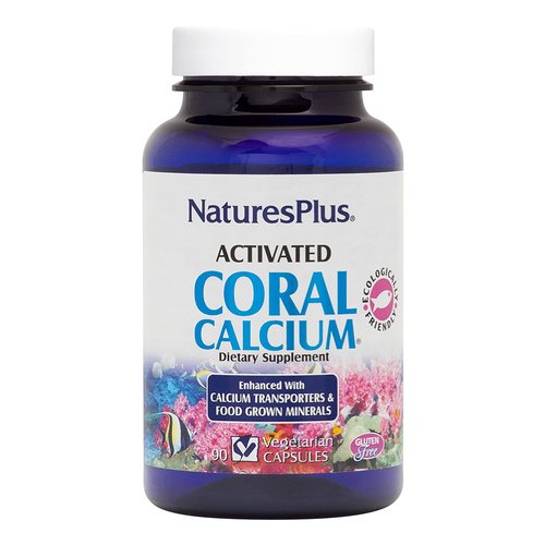 NaturesPlus Activated Coral Calcium - 345 mg, 90 Vegetarian Capsules - Natural Calcium Supplement with Magnesium & Vitamins, Supports Bone Health - Hypoallergenic, Gluten-Free - 30 Servings