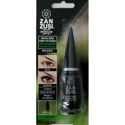 ZAN ZUSI Waterproof Black Roll On Mascara 9g Glass Bottle From Mexico