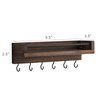 Mkono Key Holder for Wall 9.5" x 3.5" x 2.5" Small Rustic Wood Key Rack with 6 Hooks Decorative Display Keys Hanger Organizer for Entryway Living Room Bedroom Bathroom Office Home Decor