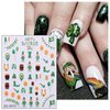 JMEOWIO 3D Embossed St Patricks Day Nail Art Stickers Decals Self-Adhesive Pegatinas Uñas 5D Green Clover Gold Hat Nail Supplies Nail Art Design Decoration Accessories 4 Sheets