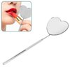 Lash Mirror Eyelash Extension Mirror Eyelash Makeup Mirror Heart Shaped Lash Mirror Professional Portable Stainless Steel Makeup Eyelash Mirror for Lash Extension (Silver)