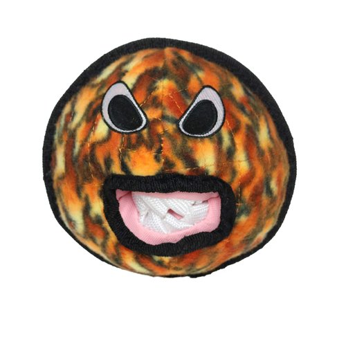 TUFFY® - World's Tuffest Soft Dog Toy - Alien Ball - Squeakers - Multiple Layers. Made Durable, Strong & Tough. Interactive Play (Tug, Toss & Fetch). Machine Washable & Floats. (Fire 2 Pack)
