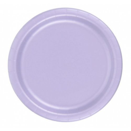 Party Favors Plus 240 Lavender Lilac (10 Pks of 24) 7 Inch Wax Coated Plain Solid Color Dessert Cake Paper Plates