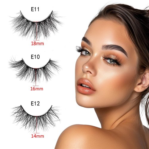 GOO GOO Fake Eyelashes, Natural Crossed Cluster Daily Type 3D Mink Eyelashes 14mm-18mm 3 Styles Multipack Hand Made Strips Siberian Mink Fur False Eyelashes Fluffy Real Eyelashes