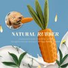 Jumbostone Dog Chew Toy, Natural Rubber Carrot Squeaky Dog Toys for Aggressive Chewers, Indestructible Dog Toys for Small and Medium Dog (Orange)