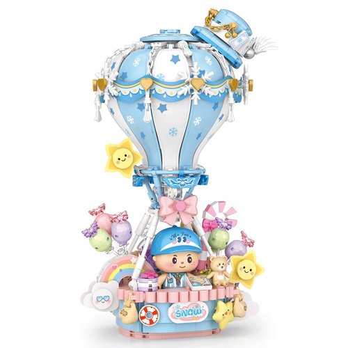 MEIEST Hot Air Balloon Building Blocks Set,Fantasy Dream Journey Collection Construction Building Bricks Toy,Home Decoration (Snow)