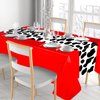 Oudain 4 Pcs 54 x 108 Inch Cow Table Cloths for Party Cow Tablecloth Paisley Table Runner Table Cover Rectangular Birthday Party Decorations Supplies for Home (Red)