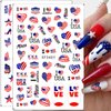 4th of July Nail Art Stickers American Independence Day Nail Decals Patriotic Design Nail Stickers 3D Self-Adhesive I Love USA Flags Heart Star Acrylic Nail Art Supplies for Nail Decoration 8 Sheets