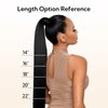HOTBANANA Ponytail Extension, 22 Inch Ponytail Extension Human Hair Clip in Wrap Around Ponytail Hair Piece Dark Brown Long Straight Remy Human Hair Extension 90g