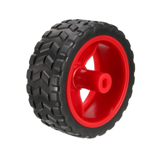 uxcell 65mm Rubber RC Wheel Tires DIY Model Robots 2pcs, Red and Black