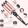 Beach Waver 3 Barrel Curling Iron 5 in 1 Curling Wand Set Three Hair Curlers Triple Hair Crimper Tool for Women 3/8 inch - 1 1/4 inch Wands with Attachments for All Hair Style(Rose Black)