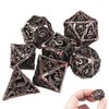 DND Dice,Hollow D&D Metal Dice,Dungeons and Dragons Dice Set with Gift Box,7 PCs Steampunk Polyhedral Dice Games Set for RPG,MTG,Pathfinder,(Dragon Blood Spattered)