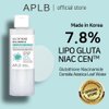 APLB Glutathione Niacinamide Cleansing Water | LIPO GLUTA NIAC CEN™ 7.8% 5.41 FL.OZ/Korean Skincare, Makeup remover for sensitive skin, Deep Hydration, Pore care