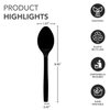 Party Essentials Hard Plastic 9" Serving Spoons, Black, 12 Count