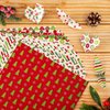 Whaline 12 Designs Christmas Pattern Paper Pack 24 Sheet Merry Christmas Scrapbook Specialty Paper Double-Sided Collection Green Red Decorative Craft Paper Folded Flat for Card Making Scrapbook
