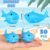 30 Pieces Rubber Sharks Blue Rubber Bath Sharks Cute Squeezable and Squeak Shark Small Rubber Sharks Bathtub Swimming Rubber Sharks Toys for Birthday Shower Bathtub Pool Party Favors