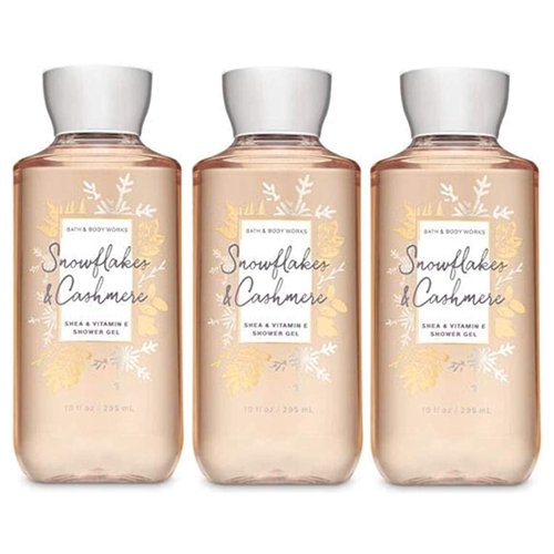 Bath and Body Works SNOWFLAKES & CASHMERE Value Pack - lot of 3 Shower Gel - Full Size
