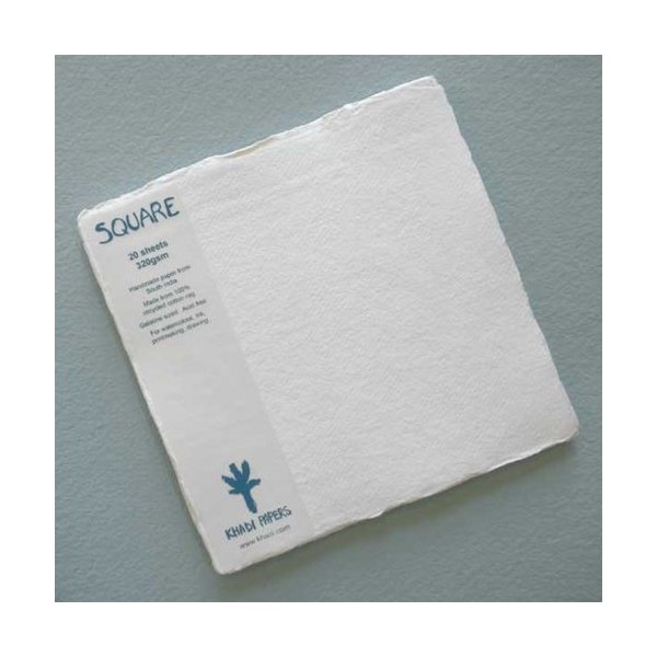 Khadi Paper Packs from India - 140lb (320gsm) Watercolor Paper - 12"x12" Pack of 20 Sheets 140lb/320gsm