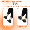 Sunny Hair I Tip Hair Extensions Human Hair Black 22Inch Itip Human Hair Extension Jet Black Pre Bonded Itip Hair Extensions Black for Women Itip Extensions Black Hair Extensions Add Length 50G 50S