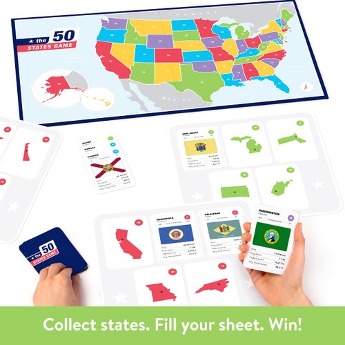 The 50 States Game - US Geography Board Game - Educational Game for Kids & Adults - Fun Learning for Teenage Boys & Girls