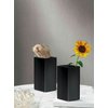 Serene Spaces Living Set of 2 Square Matte Black Ceramic Vase – Modern Black Square Vase Adds a Sleek Look to Any Space, Use for Home Décor, Event Centerpieces and Much More, 3” SQ x 6” H