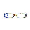 Calabria R576 Colorful Striped Reading Glasses +2.00 Blue Womens Trendy Readers Lightweight Comfortable w/Soft Slip In Case