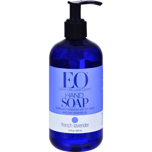 EO Products Liquid Hand Soap French Lavender - Naturally Gentle - Cleans and Moisturizes - Free of SLS and paraben - 12 fl oz (Pack of 4)