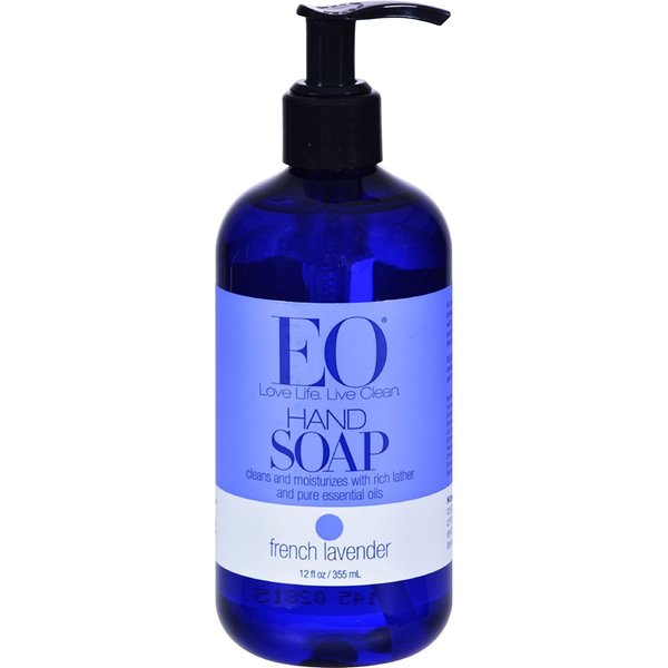 EO Products Liquid Hand Soap French Lavender - Naturally Gentle - Cleans and Moisturizes - Free of SLS and paraben - 12 fl oz (Pack of 4)